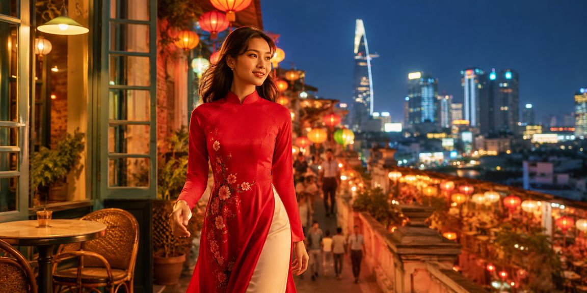 Thành viên VIP xm8 trong trang phục áo dài tại Hồ Chí Minh